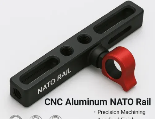 Electronic-Extended NATO Rail with Red Anodized Quick-Release Lever